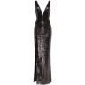 Milla Dazzling fully sequined black maxi dress, Smoky Quartz XS womens