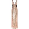 Milla Extravaganza fully sequined gold maxi dress, Smoky Quartz L womens