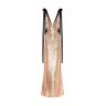 Milla Bizzare fully sequined tie-straps gold maxi dress, Smoky Quartz M womens