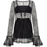 Milla Alluring semi-transparent lace mini dress in black, Xo Xo S womens