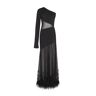 Milla One-shoulder maxi dress with feather-trimmed bottom, Xo Xo XL womens