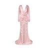 Milla Fancy misty rose silk maxi evening dress XS womens