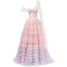 Milla Charming ball gown with the frill-layered ombre maxi skirt XL womens