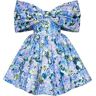 Milla Blue Hydrangea bow-detailed mini dress XXS womens