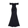 Milla Black Epic off-the-shoulder thigh slit maxi dress M womens