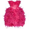 Milla Epic fuchsia tulle mini dress with floral and feather application XXS womens