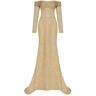 Milla Golden Romantic off-the-shoulder sparkling long dress XXS womens