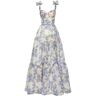 Milla Hydrangea Tender floral maxi tie-strap dress XS womens