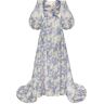 Milla Hydrangea Elegant floral puff sleeve maxi dress Customized womens