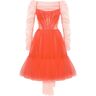 Milla Passion Strapless Tulle mini dress in red coral color M womens