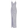 Milla Spaghetti straps silver sparkling wrapped maxi dress M womens