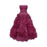 Milla Dramatically flowered tulle dress in wine color Customized womens