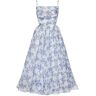 Milla Blue Hydrangea spaghetti strap midi dress XS womens