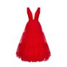 Milla Red Tender midi plunging neckline cut out dress XS womens