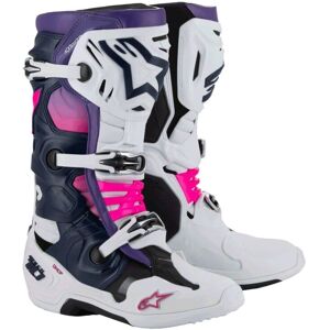 Alpinestars Tech 10 White Violet Navy Blue Pink Fluo Purple US 14 Unisex
