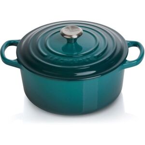 Le Creuset Signature Round Dutch Oven Deep Teal Blue 24 cm / 4.2 Liter / 4.5 qt. Unisex
