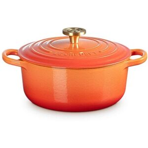 Le Creuset Signature Round Dutch Oven Flamme Doree Orange 20 cm / 2.4 Liter / 2.5 qt. Unisex