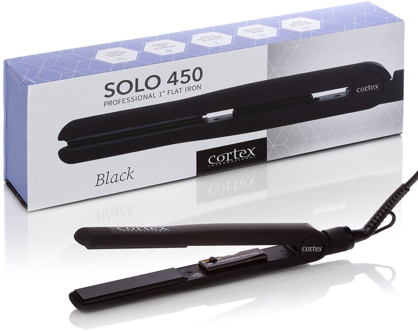 Cortex International Cortex Solo 450 Tourmaline Infused Ceramic Plate 1" Flat Iron Black NoSize