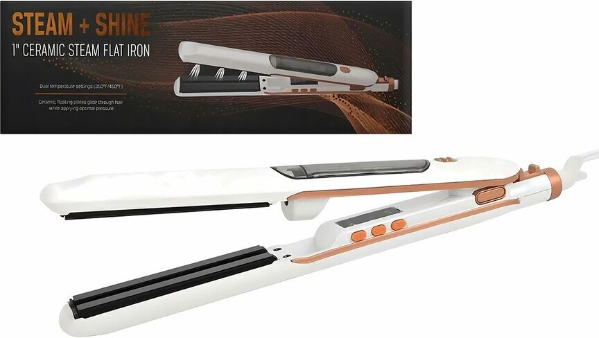 VYSN Steam + Shine 1in Ceramic Steam Flat Iron NoColor NoSize