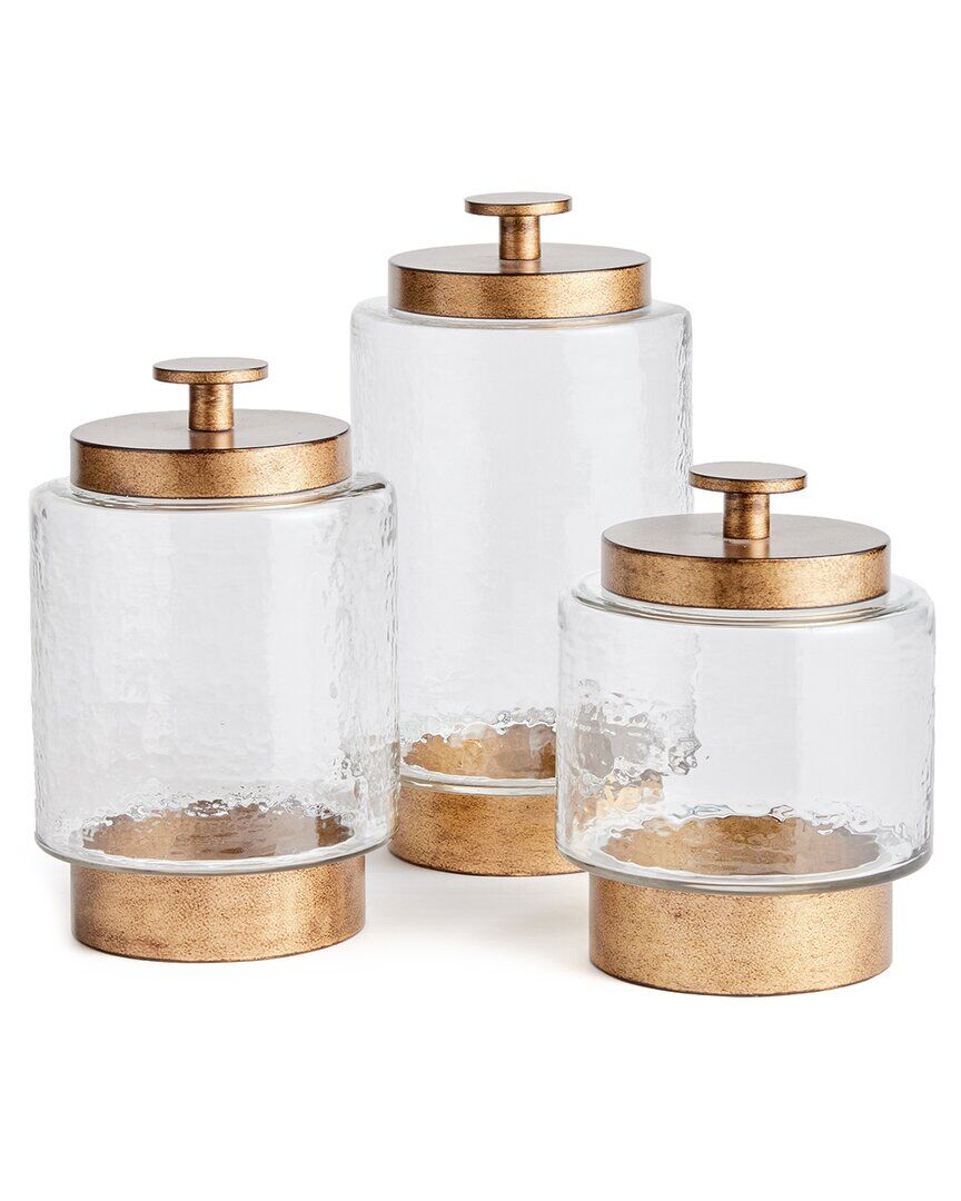 Napa Home & Garden Set of 3 Braiden Canisters Gold NoSize