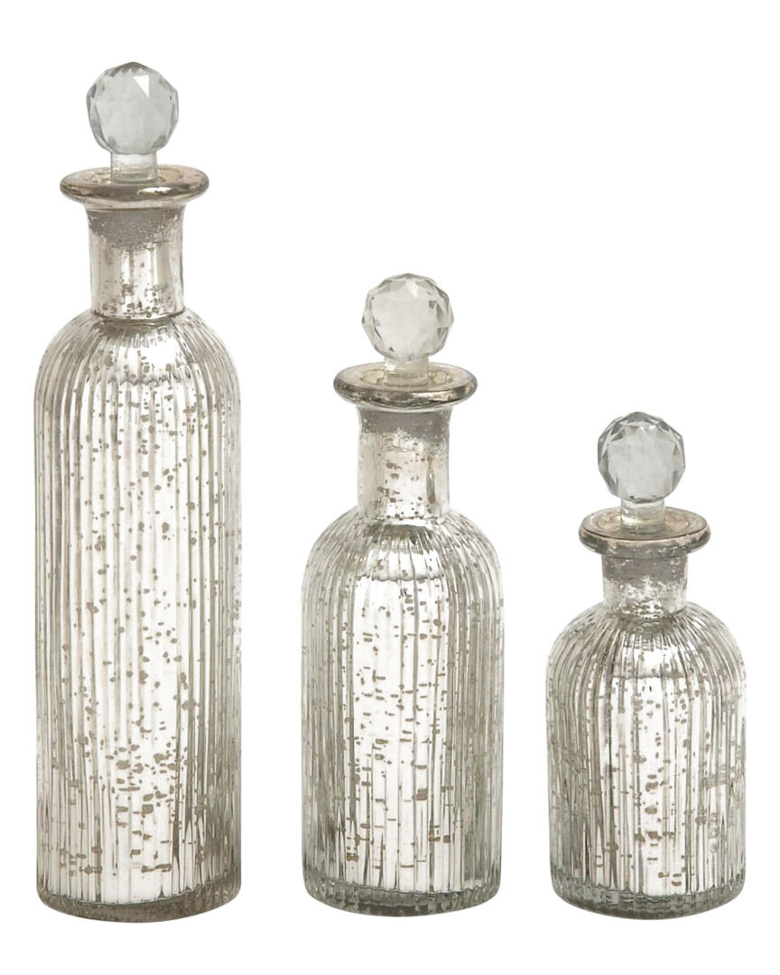 Peyton Lane Set of 3 Glass Stopper Bottles NoColor NoSize