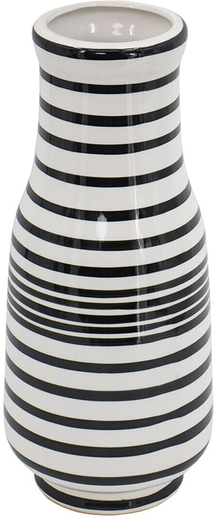 A&B Home Striped Hand Painted Vase Black NoSize