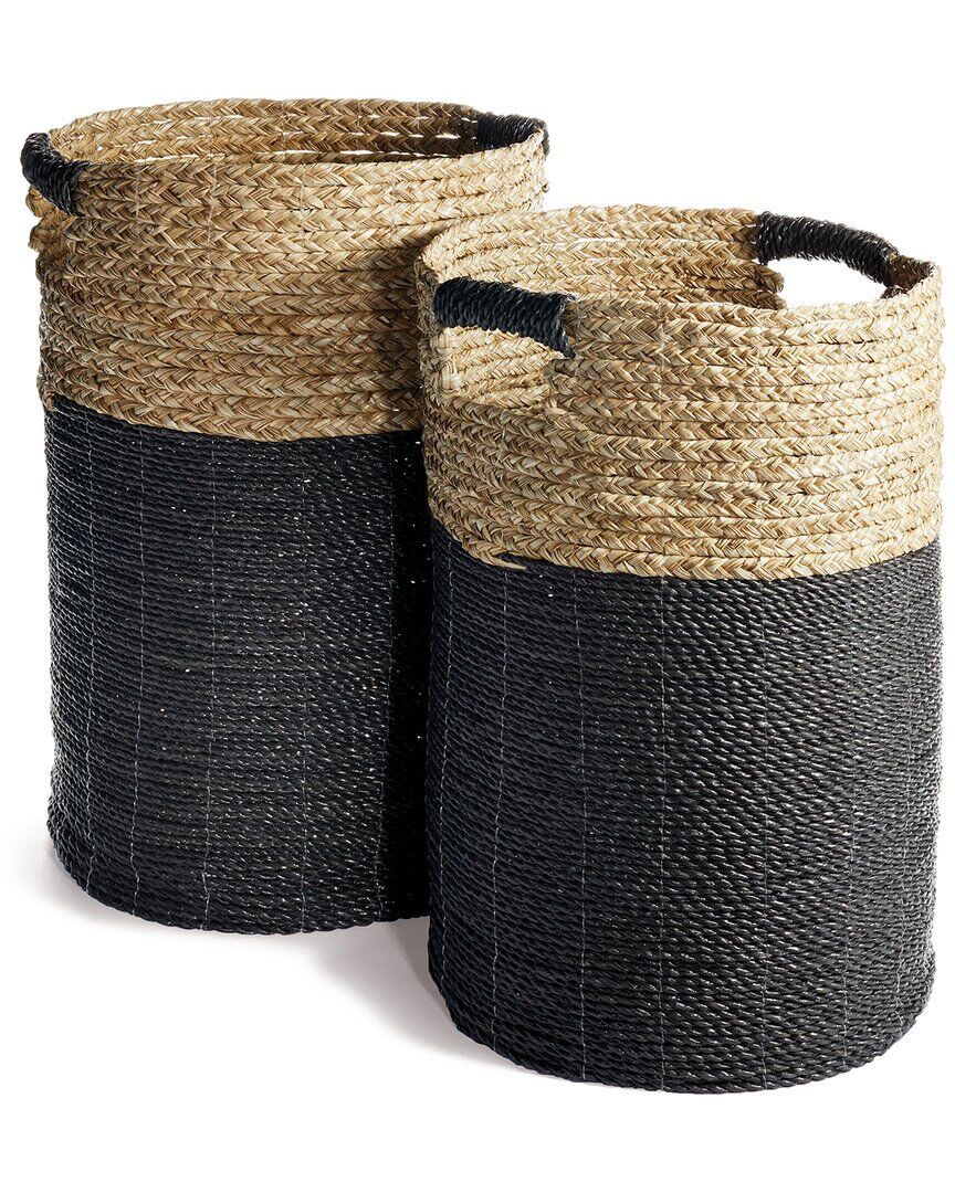 Napa Home & Garden Set of 2 Madura Hamper Baskets Black NoSize
