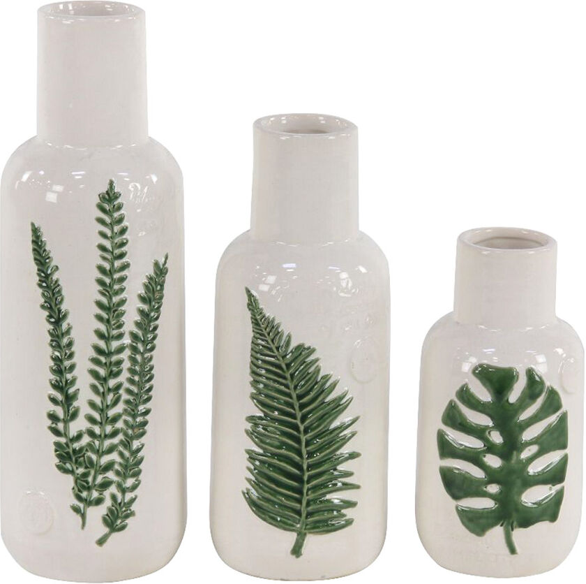 Peyton Lane Set of 3 Bottle-Shaped Stoneware Vases NoColor NoSize