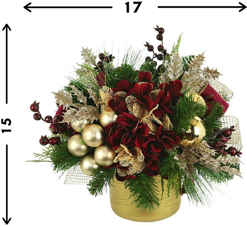 Creative Labs Displays Holiday Floral Arrangement Burgundy Medium