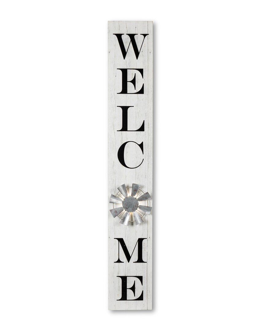 Gerson International 59-In H Antique White Wood Welcome Porch Sign With White NoSize
