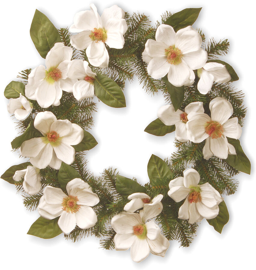 National Tree Company 24in Cream Magnolia Wreath NoColor NoSize