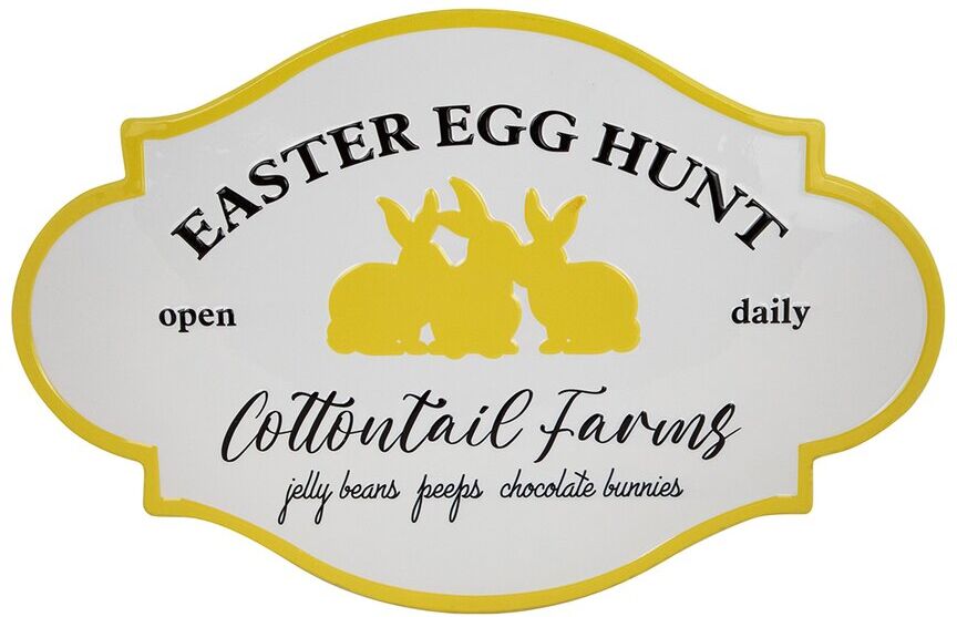 Northlight Easter Egg Hunt Vintage-Style Metal Wall Sign White NoSize