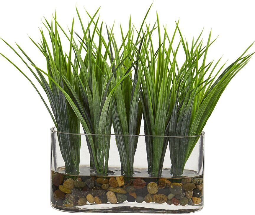 Nearly Natural Vanilla Grass Artificial Plant in Vase Green NoSize