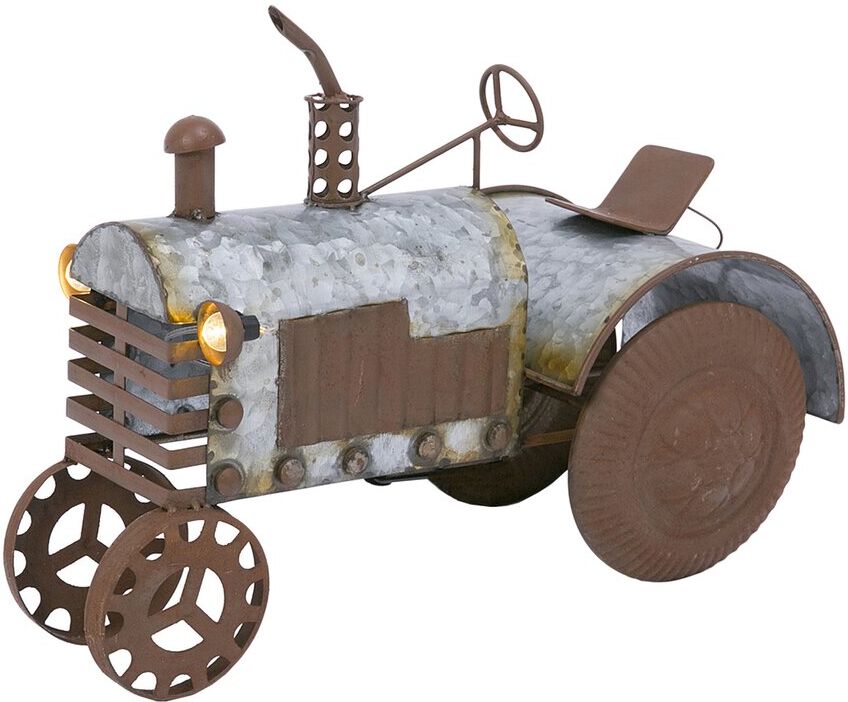 Gerson International Antique Galvanized 14.2in Metal Tractor Brown NoSize