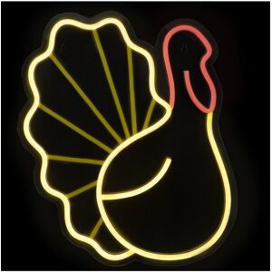 Northlight 15in LED Lighted Neon Style Fall Harvest Turkey Window Silhouette Yellow NoSize