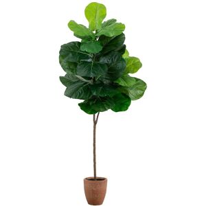 Nearly Natural 6ft Artificial Giant Leaf Fiddle Leaf Fig Tree in Decorative Planter with Real Touch Leaves Green NoSize