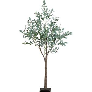 Nearly Natural 5ft Lighted Artificial Fruiting Olive Tree with 200 Warm White LED Lights Green NoSize
