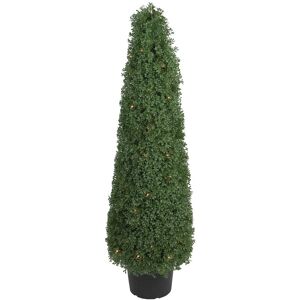 Northlight 4ft Pre-Lit Artificial Boxwood Cone Topiary Tree with Round Pot NoColor NoSize