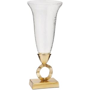 Alice Pazkus Hammered Glass Vase With Gold Brass Loop Stem Gold NoSize