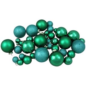 Northlight 40Ct Green 2- Finish Multiple Size Glass Ball Christmas Ornaments Green NoSize