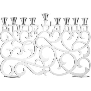 BT Shalom Aristocratic Alphabet Candle Menorah Silver NoSize