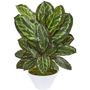 Nearly Natural Maranta Artificial Plant in White Vase Green NoSize
