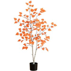 Nearly Natural 4Ft. Autumn Paper Birch Artificial Fall Tree Orange NoSize