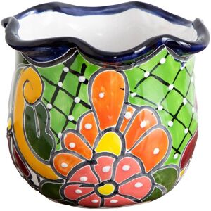 Nearly Natural 6in Handmade Mexican Talavera Ceramic Planter Multicolor NoSize