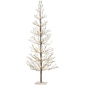 Gerson International 6ft Brown Wrapped Snowy Tree With Led Lightin Brown NoSize