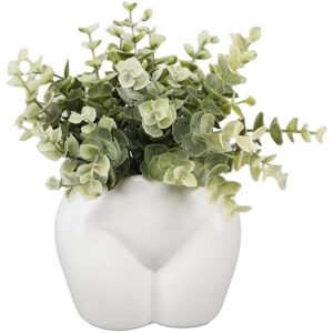 Flora Bunda 9in Eucalyptus in Ceramic Vase White NoSize