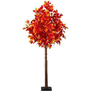 Nearly Natural 6Ft. Pre-Lit Autumn Artificial Fall Tree Orange NoSize