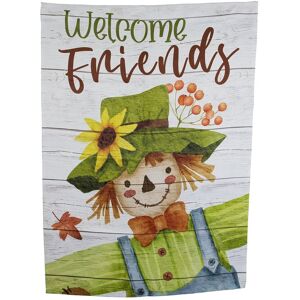 Northlight Scarecrow "Welcome Friends" Fall Harvest Outdoor Flag Green NoSize