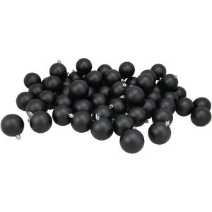 Northlight 60Ct Jet Black Shatterproof Matte Christmas Ball Ornaments 2.5 Inches 60Mm Black NoSize