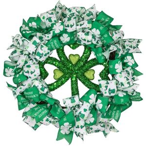 Northlight 24in Shamrocks & Ribbons St. Patrick's Day Wreath Green NoSize